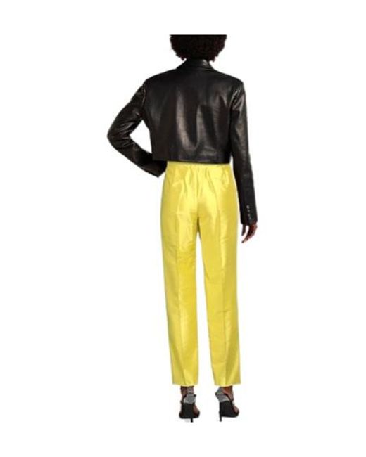 Max Mara Yellow Simple Straight-Leg Pants
