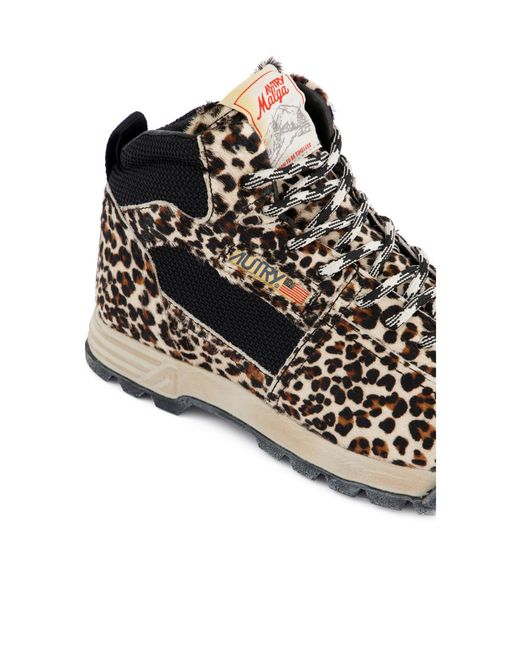 Autry Black Malga Leopard-Print Sneakers
