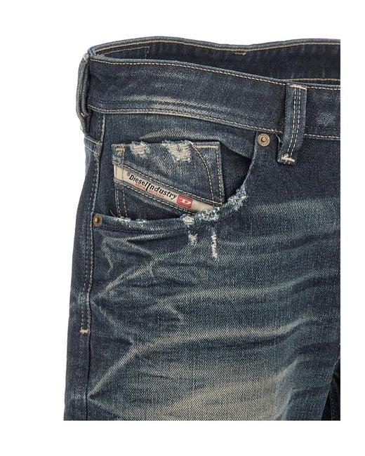 DIESEL Blue Belt-Loop Jeans for men