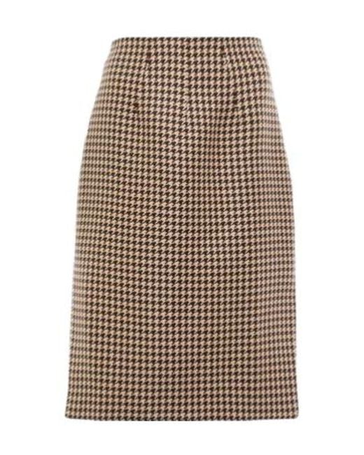 Emilia Wickstead Natural Noah Houndstooth Pencil Skirt