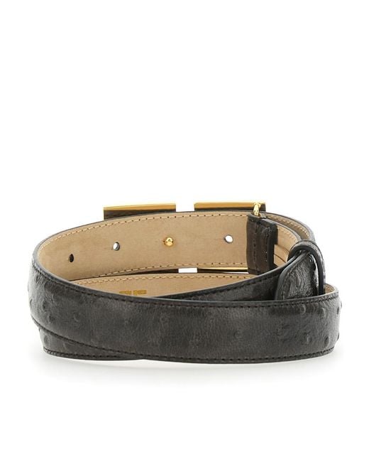 Elisabetta Franchi Green Logo Buckle Belt