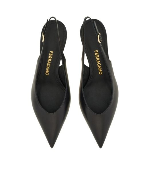 Ferragamo Brown Pointed-Toe Leather Pumps