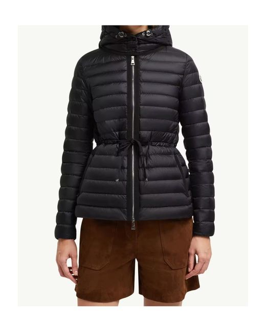 Moncler Black Raie Belted Hooded Padded Jacket