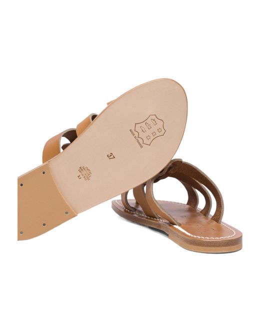 K. Jacques Brown Round-Toe Flip-Flops