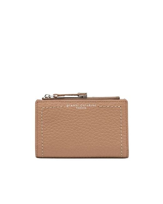 Gianni Chiarini Brown Grain Compact Wallet