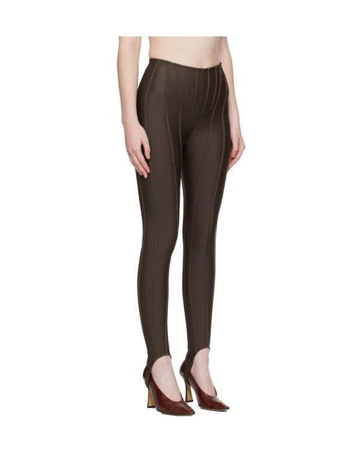 Mugler Gray Body-Fitting Leggings