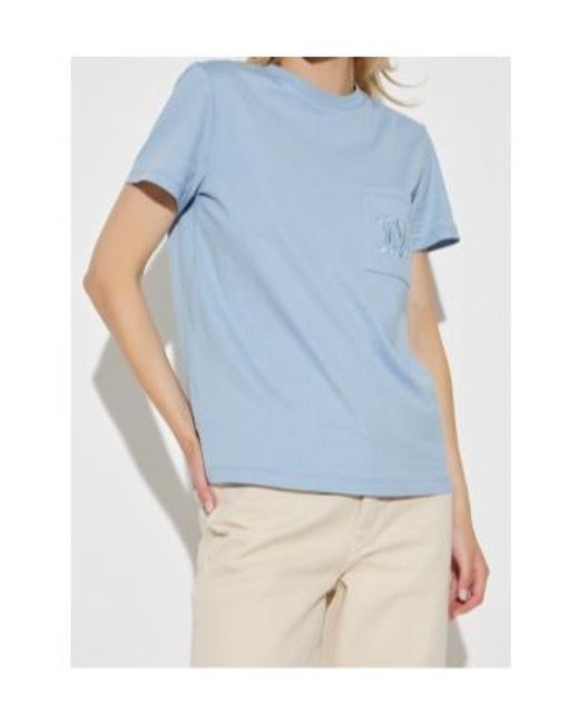 Max Mara Blue Papaia Logo Embroidered Crewneck T-Shirt