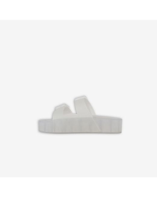Balenciaga White Mallorca Platform Slides