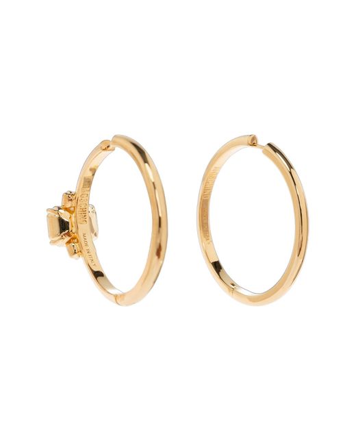 Moschino Metallic Embellished Hoop Earrings