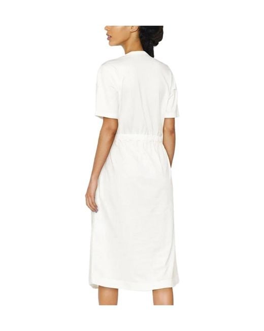 Moncler White Logo Short-Sleeved Dress