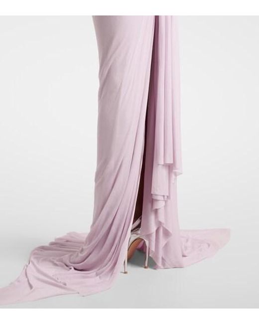 Maticevski Pink Systema Draped Jersey Gown