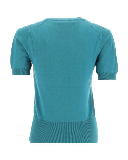 Vivienne Westwood Blue Orb Embroidered Knitted Top