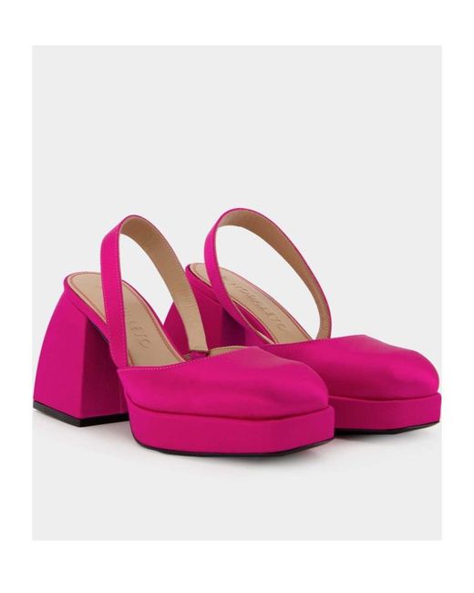 NODALETO Pink Bulla Jones Square Toe Pumps