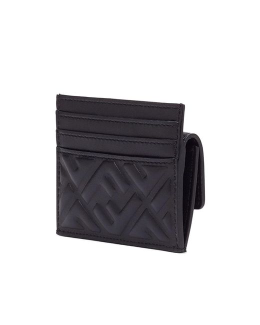 Fendi Blue Logo Embossed Cardholder