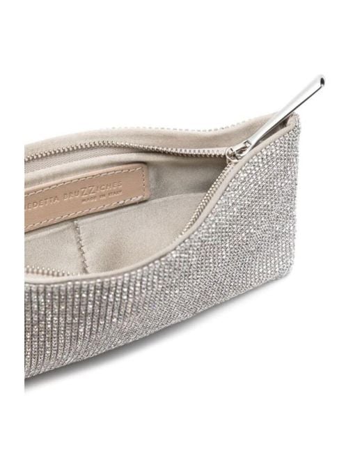 Benedetta Bruzziches Gray Zippered Shoulder Bag