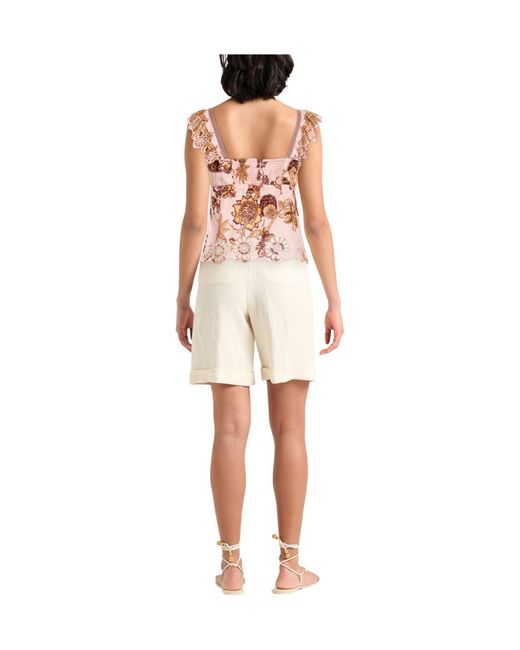 Farm Rio Pink Sleeveless Floral Top