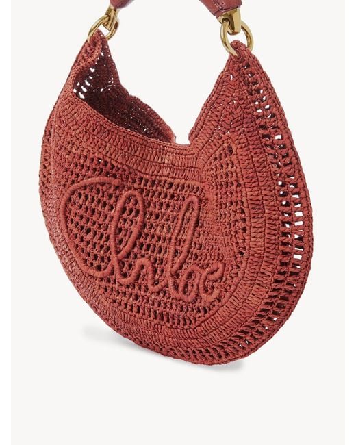 Chloé Red Chloé Summer Banana Woven Shoulder Bag