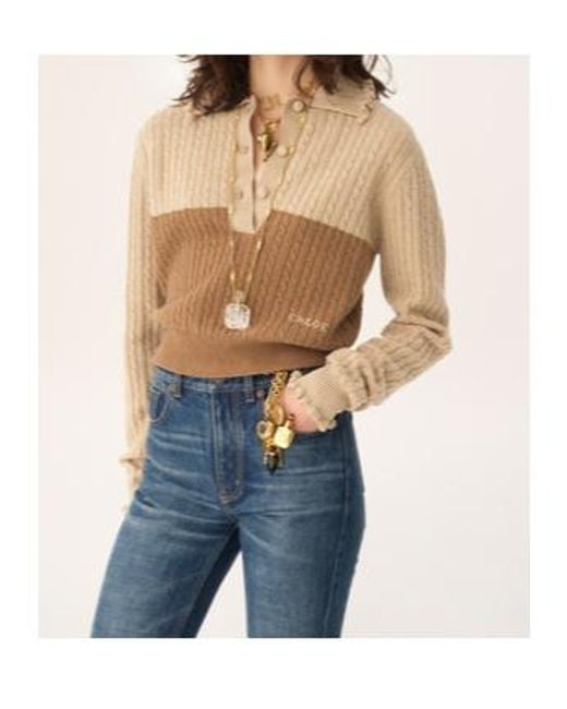 Chloé Natural Chloé Collared Knit Jumper