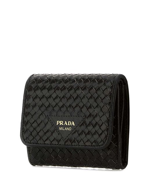 Prada Black Woven Small Wallet