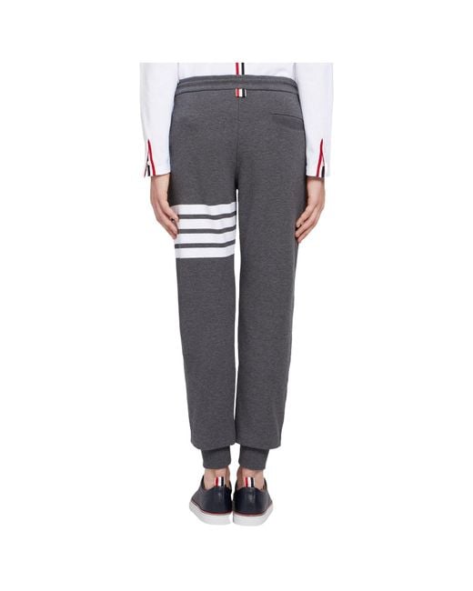 Thom Browne Gray Bar Striped Sweatpants for men