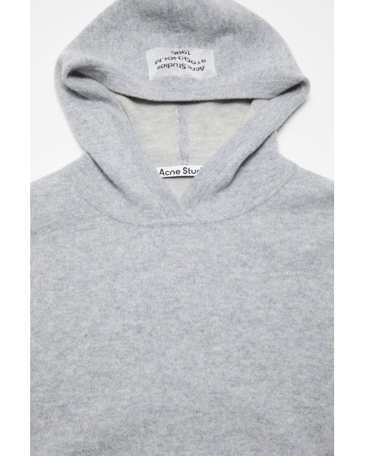 Acne Gray Knitted Long-Sleeve Hoodie for men