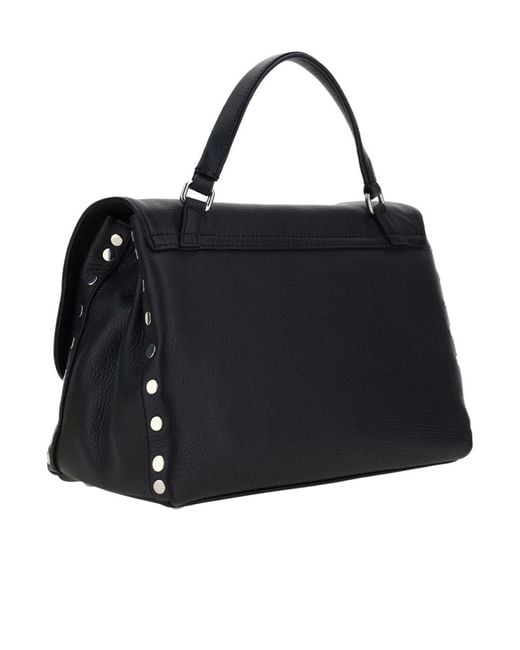 Zanellato Black Postina Daily Studded Shoulder Bag
