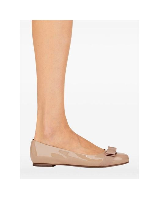 Ferragamo Brown Varina Ballet Flats