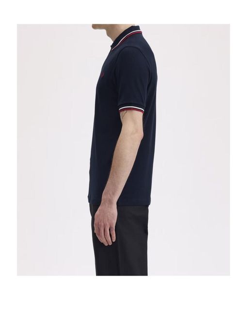 Fred Perry Black Short Sleeve Twin Tipped Polo Shirt for men
