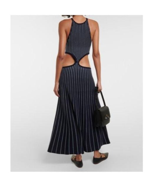 Gabriela Hearst Blue Striped Hollow Dress