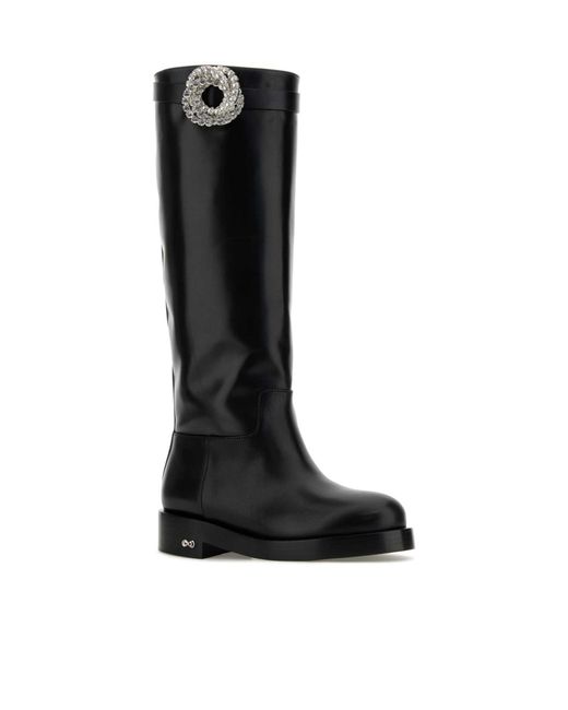 Mach & Mach Black Mach Mach Galaxy Rear Zipped Knee-Length Boots