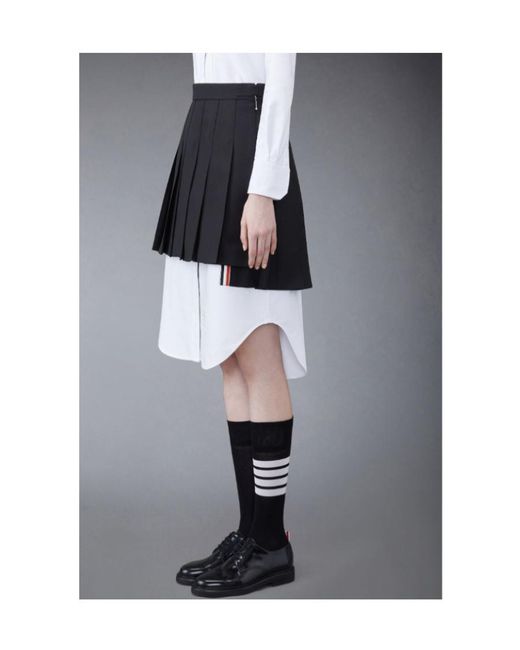 Thom Browne Black Pleated Mini Skirt