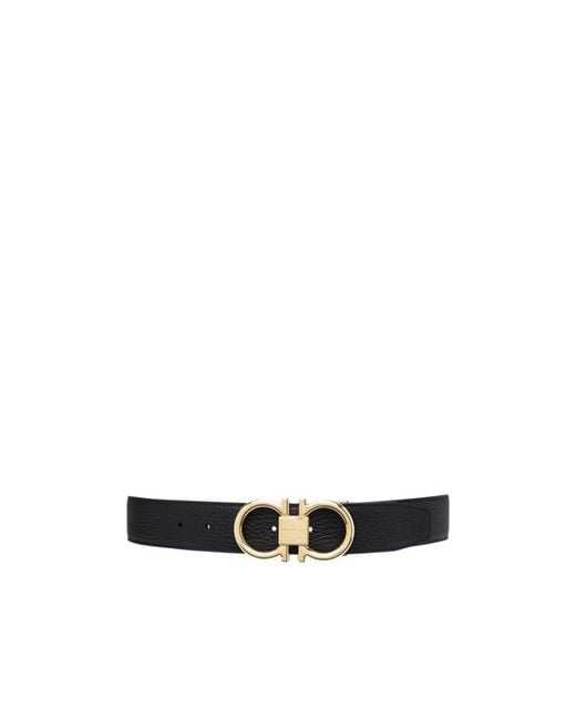 Ferragamo White Ferragamo Gancini Reversible Belt for men