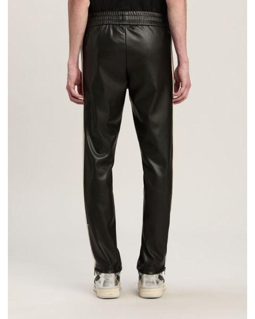 Palm Angels Black Logo Embroidered Side Stripe Detailed Track Pants for men