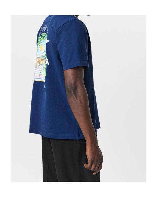 Casablanca Blue Short-Sleeved T-Shirt for men