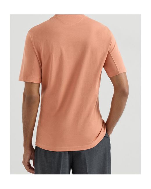 Brunello Cucinelli Multicolor Logo Printed Crewneck T-Shirt for men
