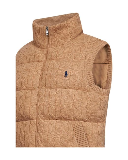Polo Ralph Lauren Natural Stand-Collar Zip-Up Vest