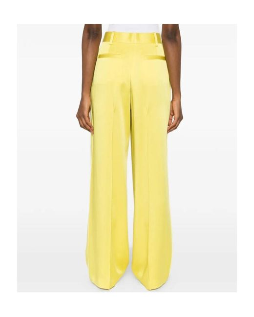 Jil Sander Yellow Pleated Concealed-Fastening Trousers