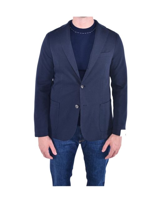 Eleventy Blue Cotton Blazer for men