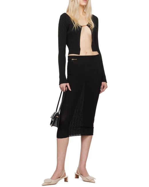 Jacquemus Black Pralu Ribbed Skirt