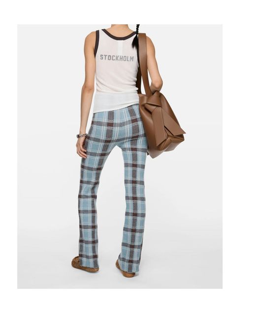 Acne Blue Checked Trousers
