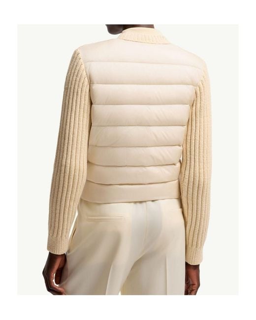 Moncler Natural Cotton Padded Cardigan