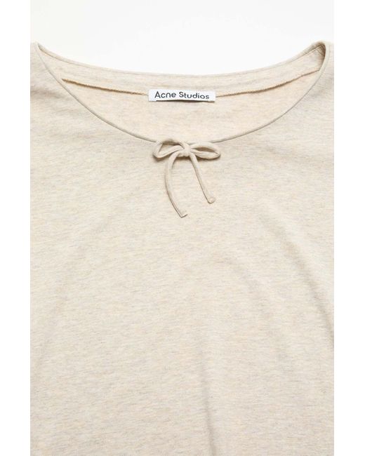 Acne White Bow-Detail Long-Sleeve T-Shirt