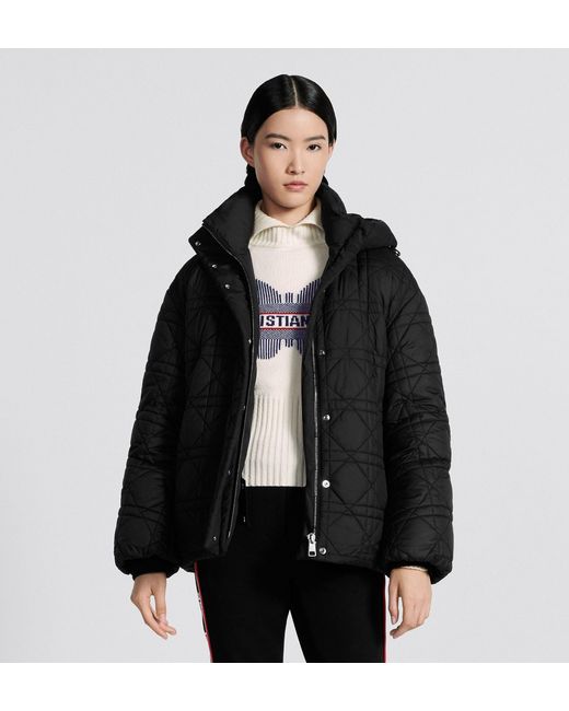 Dior Black Alps Macrocannage Hooded Down Jacket