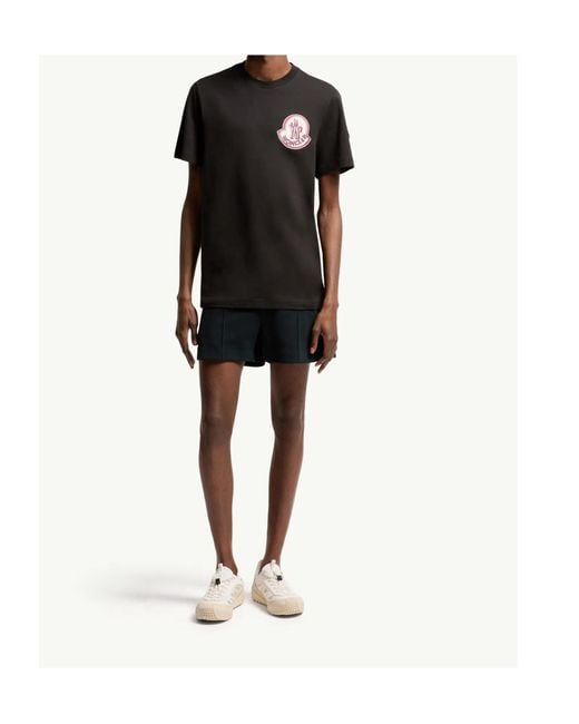 Moncler Black Logo Printed Crewneck T-Shirt for men