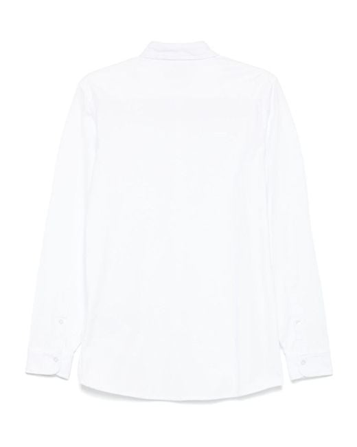 Fay White French Collar Logo Shirt for men