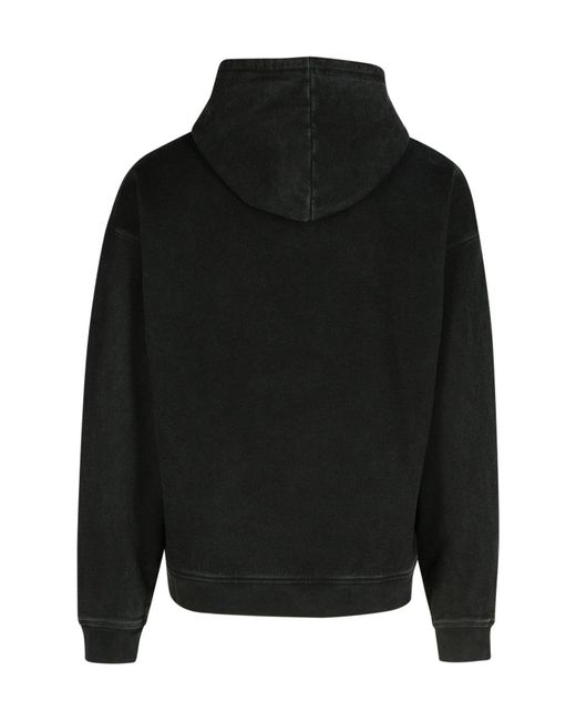 DSquared² Black Logo Printed Drawstring Hoodie for men