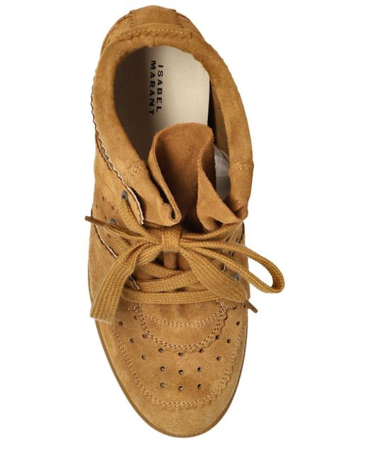 Isabel Marant Brown Bobby Lace-Up Wedge Sneakers