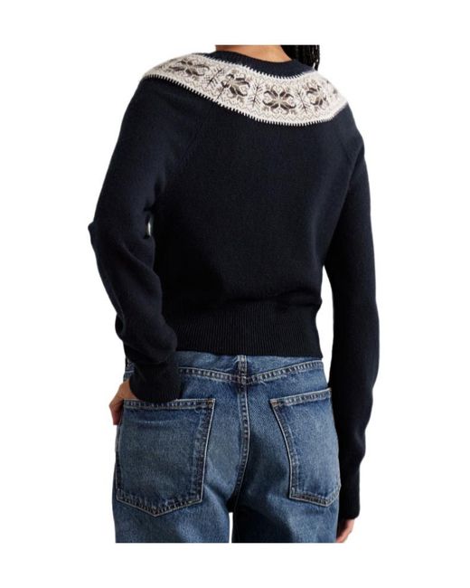 Nili Lotan Black Josefa Fair Isle Cardigan