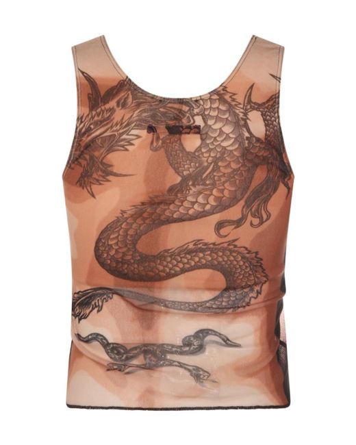 Jean Paul Gaultier Brown Printed Vest