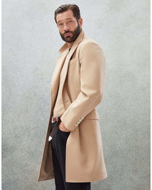 Brunello Cucinelli Natural Single-Breasted Cashmere-Blend Coat for men
